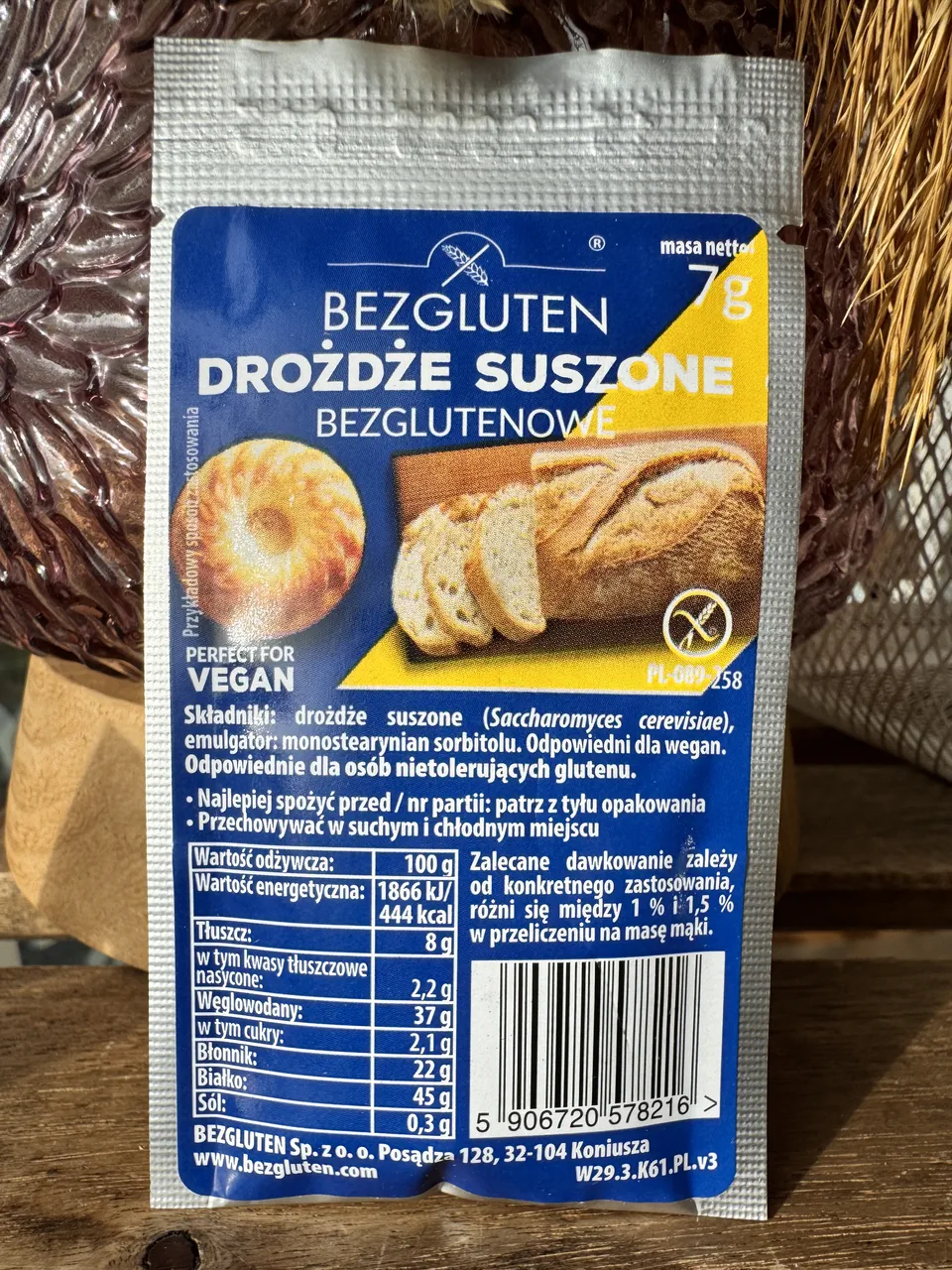 Дріжджі Bezgluten сухі 7г