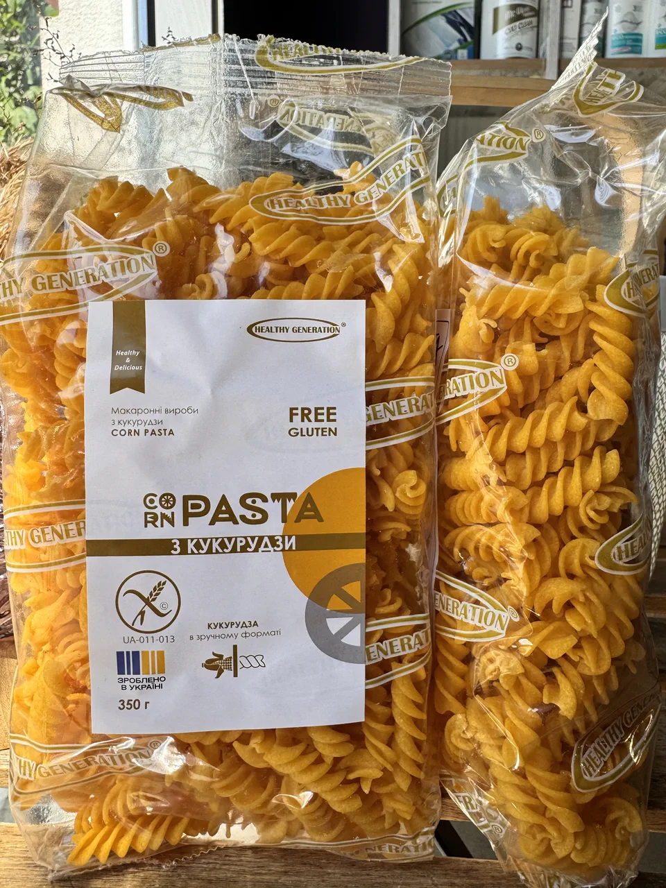 Макарони CORN PASTA з кукурудзи, Fusilly 350г, Healthy Generation