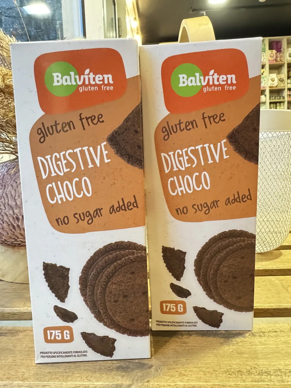 Печиво шоколадне без глютену та без цукру Digestive Choco Balviten 175 г