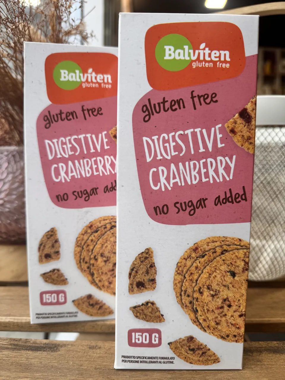 Печиво вівсяне з журавлиною без глютену та без цукру Digestive Cranberry Balviten 150 г