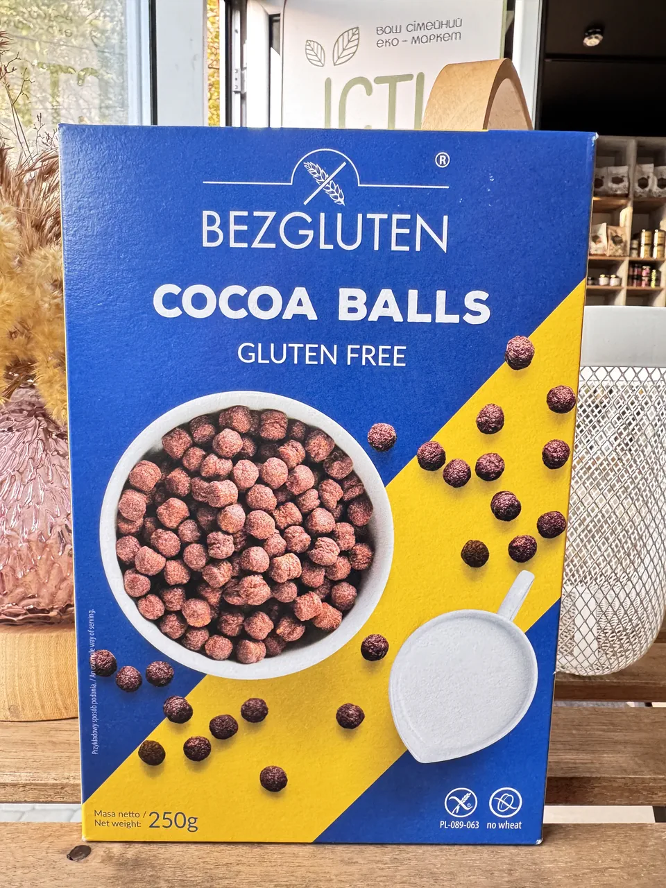 Сніданок Bezgluten кульки зі смаком какао 250г