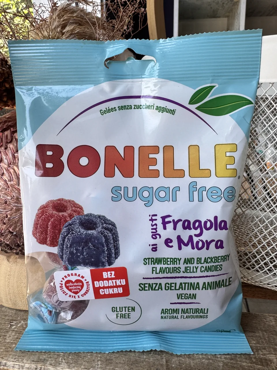 Желейні цукерки полуниця-ожина, 90г без цукру Bonelle